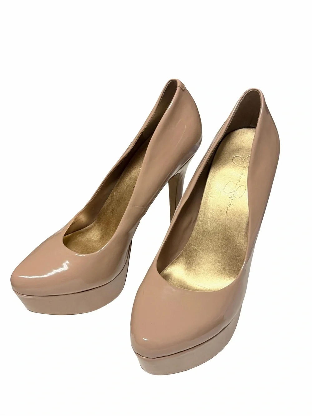Jessica Simpson Waleo platform patent pumps in a nude/blush Size 10 M